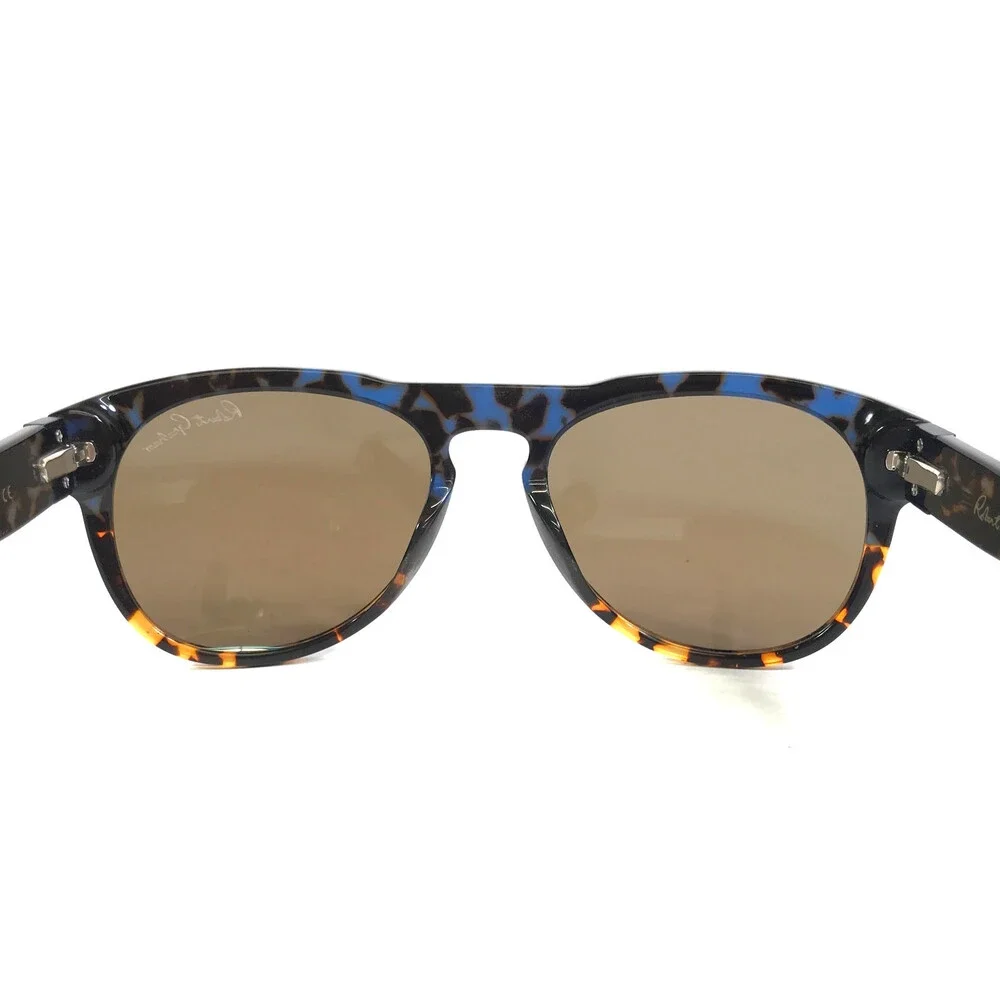 Robert Graham Sunglasses HANK BLU Blue Brown Square Frames w/ Blue Mirror Lenses